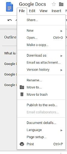 Google docs file