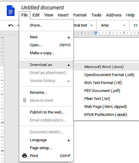 Google Docs word