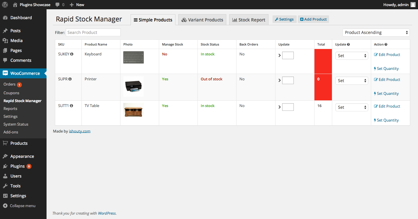 WooCommerce Rapid Stock Manager