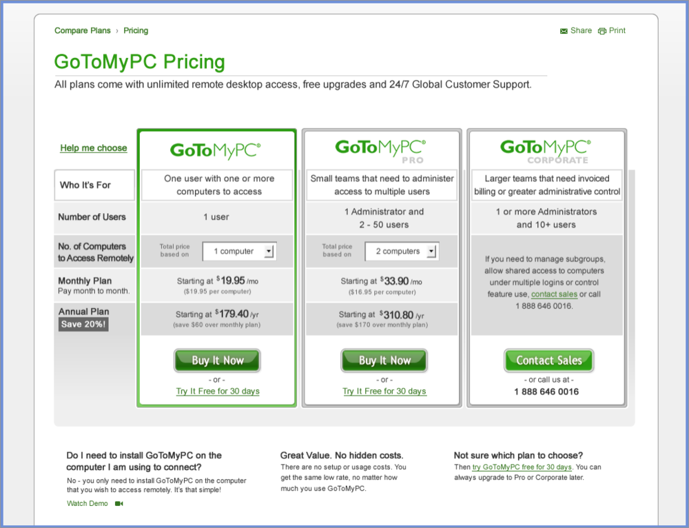 GoToMyPC - It just Lets You Access Your Remote Devices With Using A Browser: Windows Remote Desktop Connection - Windows Inbuilt Feature That Let You Access Your Remote Devices